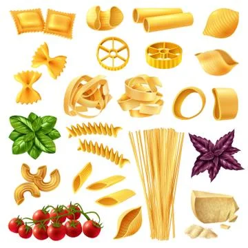 Pasta Realistic Set Stock Illustration