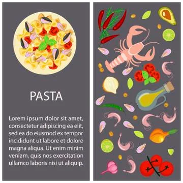 Pasta restaurant menu Stock Illustration