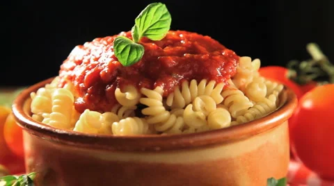 Pasta rotation Stock Footage 5089871
