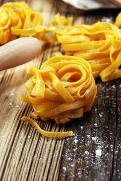 Pasta on rustic background. Diet and food concept. Stock Photos