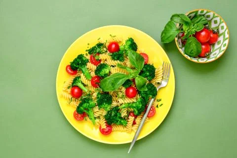 Pasta salad with broccoli Stock Photos