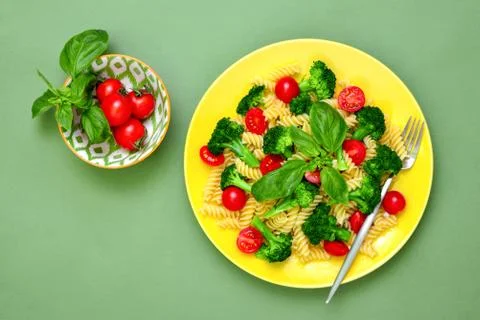 Pasta salad with broccoli Stock Photos