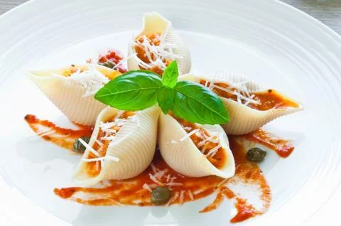 Pasta with salmon 스톡 사진