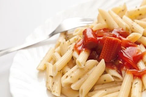Pasta With Sauce Stock Photos