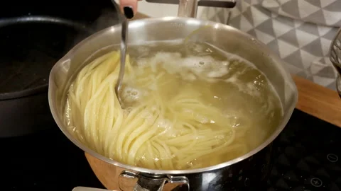 Pasta in a saucepan Stock Footage 170235222
