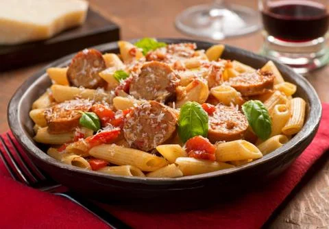 Pasta with sausage Foto stock