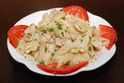 Pasta with seafood Stock Photos