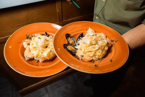 Pasta with seafood. Foto stock