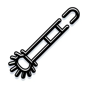 Pasta server outline icon kitchen utensil Stock Illustration