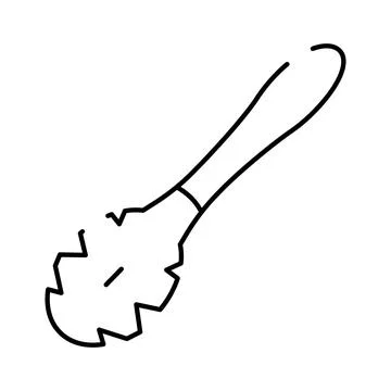 Pasta server utensil kitchenware outline for design Stock Illustration
