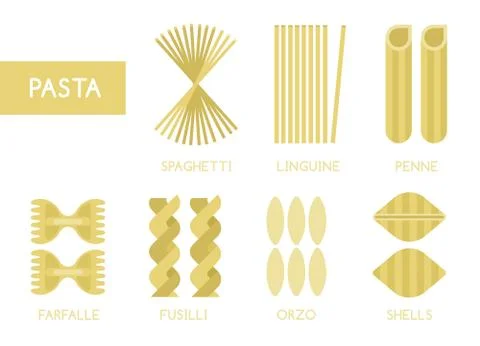 Pasta set vector Stock Illustration