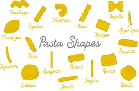 Pasta shapes Stock Illustration