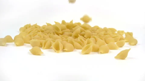 Pasta shell fall Stock Footage 34390581