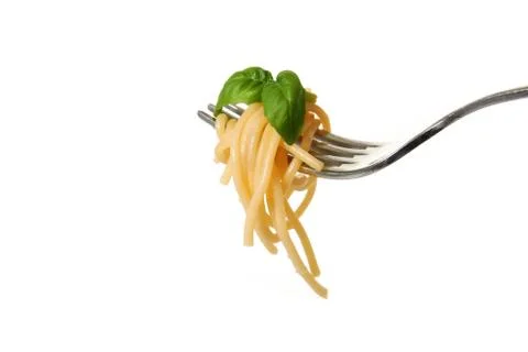 Pasta spaghetti fork Stock Photos