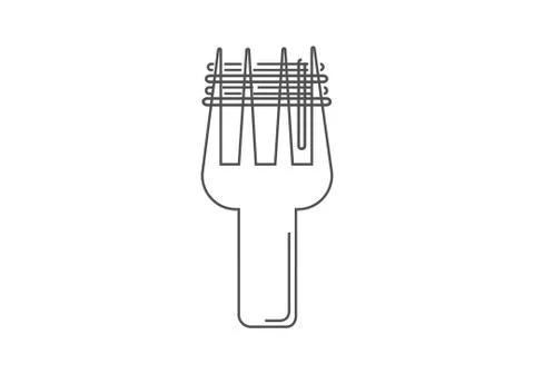 Pasta spaghetti fork on white Stock Illustration