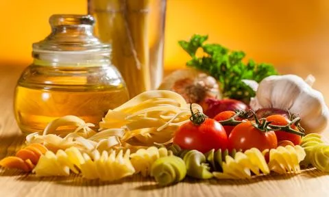 Pasta spaghetti ingredient Stock Photos