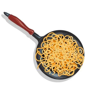 Pasta. Spaghetti in plate. Stock Illustration