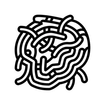 Pasta spinach line icon vector illustration Stock Illustration