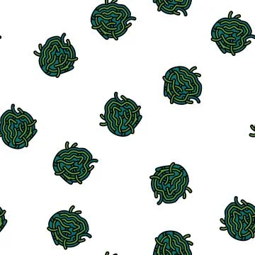 Pasta spinach vector seamless pattern Stock Illustration
