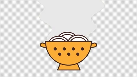 Pasta strainer animation Stock Footage 318053737