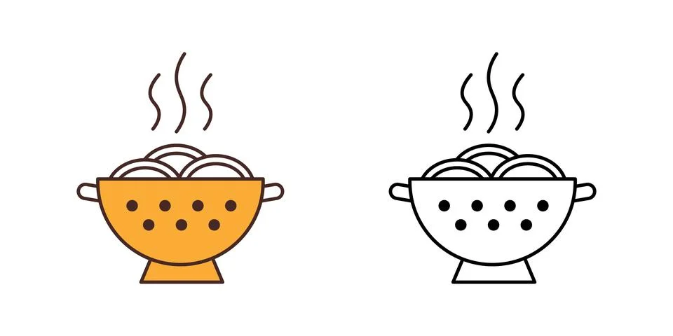 Pasta strainer Stock Illustration