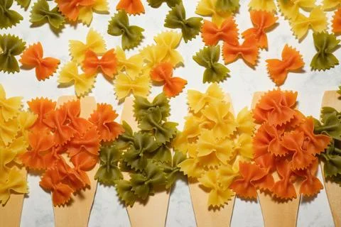 Pasta ties close up Stock Photos