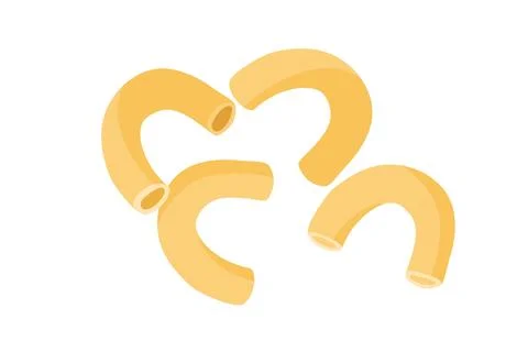 Pasta type Chifferi in flat style in shells shape isolated on white background Illustrazione stock