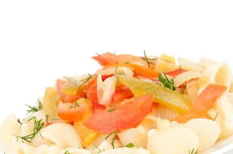 Pasta with a vegetables Stock Photos