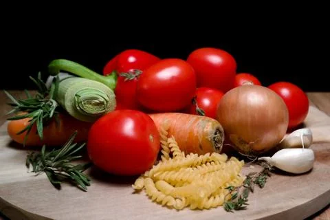 Pasta vegetables 库存照片