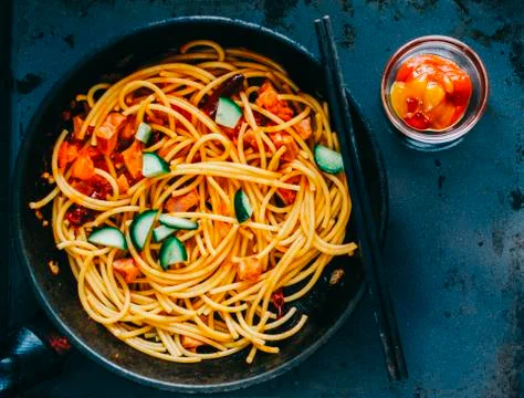 Pasta With Vegetables Stock Photos