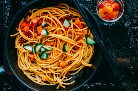 Pasta With Vegetables Stock Photos