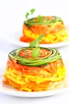 Pasta with vegetables Stock Photos