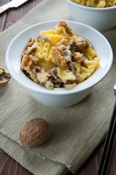Pasta with walnuts Stock Photos