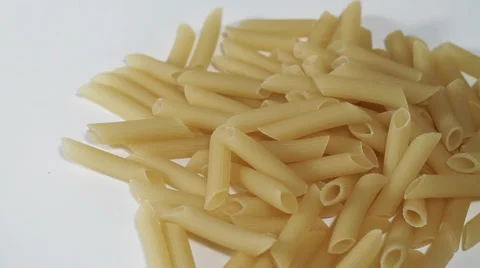 Pasta on white background turning close up Stock Footage 33687583