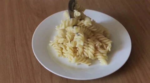 Pasta on a white plate Stock Footage 51859445