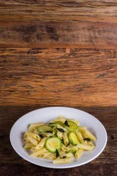 Pasta with zucchini Foto stock