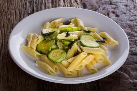 Pasta with zucchini Foto stock