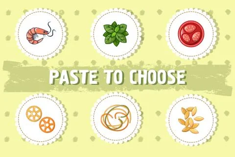 Paste to choose concept background, cartoon style Stock Illustration