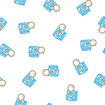 Paste coconut tropical vector seamless pattern Stock Illustration