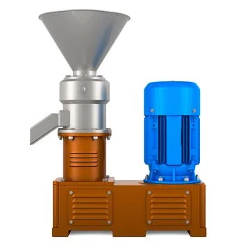 Paste grinding machine introduction, 3D rendering Stock Illustration