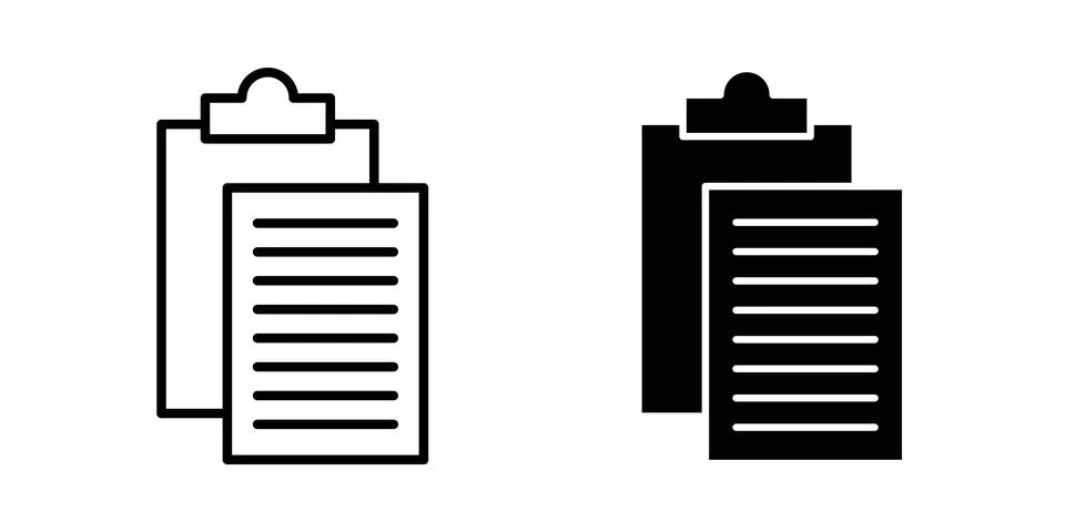 Paste icon symbol. Flat and Stroke Vector illustration Stock Illustration