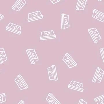 Paste peanut package line vector seamless pattern Stock Illustration