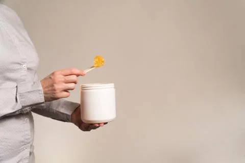 Paste for shugaring on a spatula average plan Stock Photos