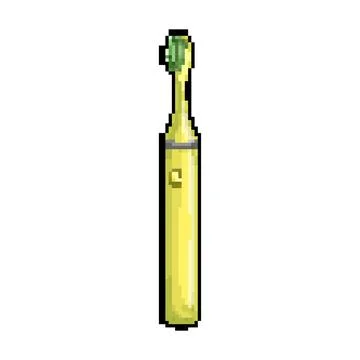Paste tooth brush pixel art vector illustration Stock Illustration