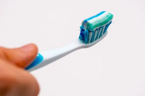 Paste on the toothbrush Stock Photos