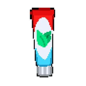 Paste toothpaste pixel art vector illustration 스톡 일러스트