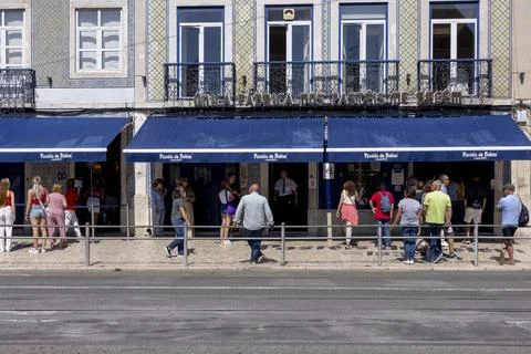 Pasteis de Belem bakery in Lisbon, from the famous Pastel de Nata cakes. Stock Photos