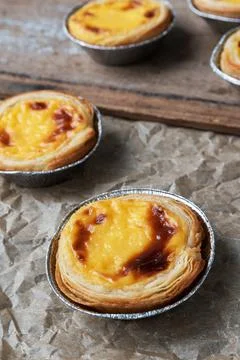 Pasteis de belem, typical pasteis de nata from portugal Stock Photos
