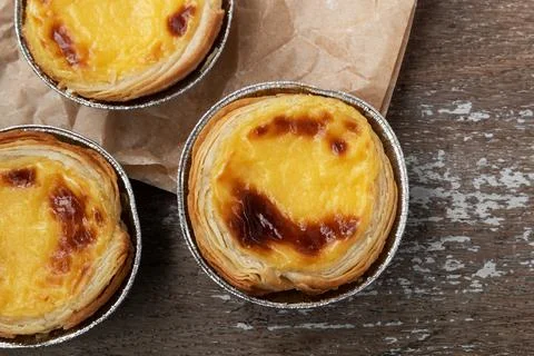 Pasteis de belem, typical pasteis de nata from portugal Stock Photos