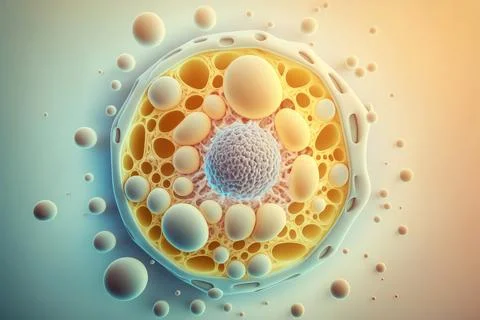 Pastel 3d illustration render of human cell on bright background Stock Illustration